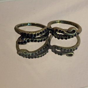 Brass Knuckles two Finger Snake Ring Sz 7